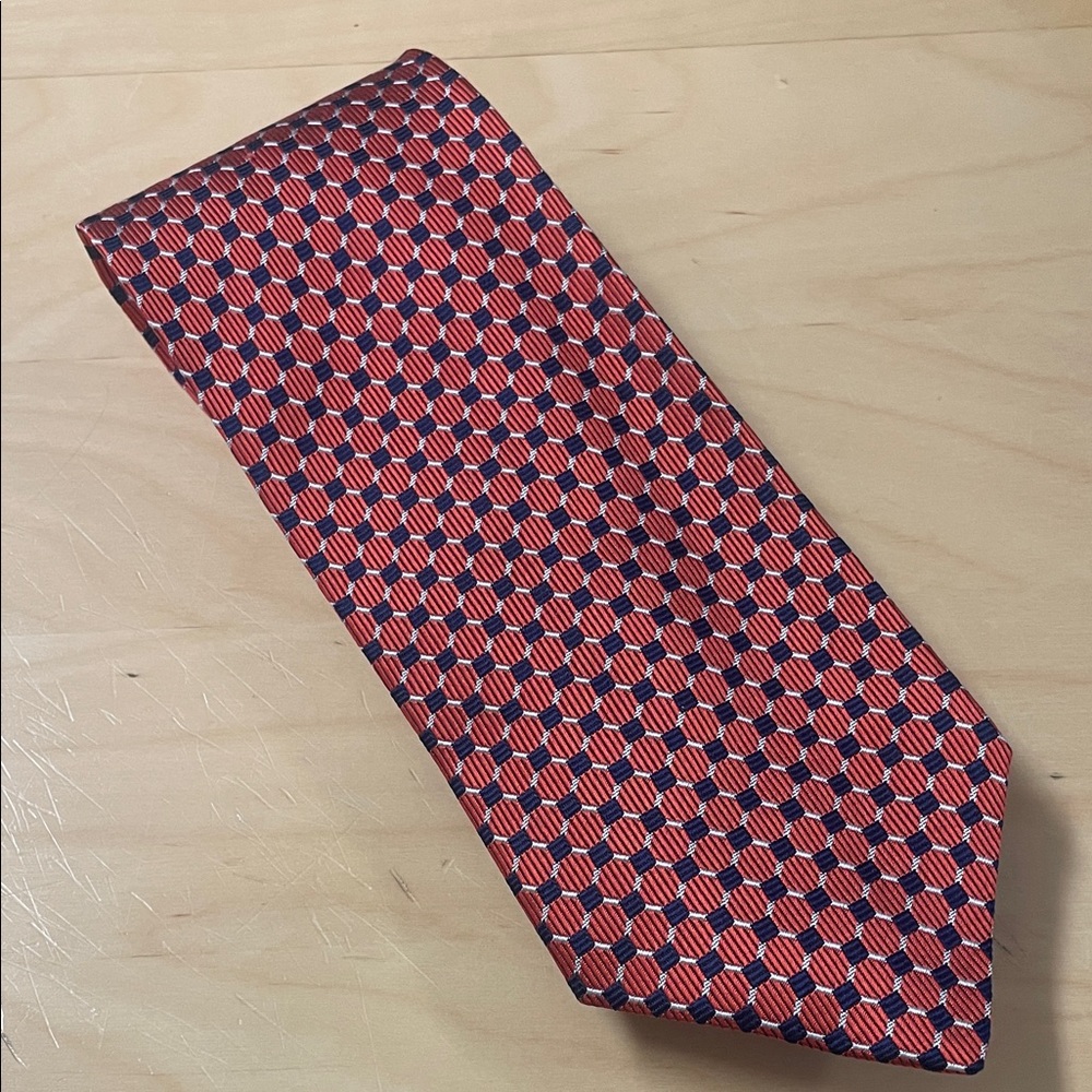 Ermenegildo Zegna - Red and Blue Geometric Men's Tie